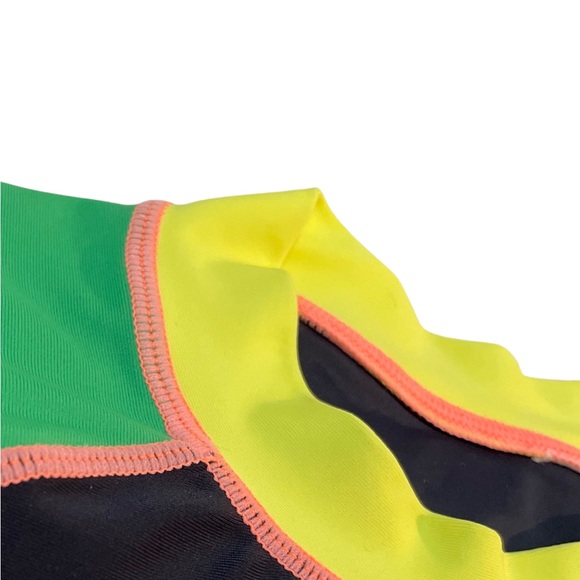 SwimHumyn hi vis swim suit shorts and t-shirt rash guard EUC - Picture 5 of 8